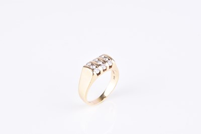 Lot 98 - A 9ct gold nine stone diamond ring