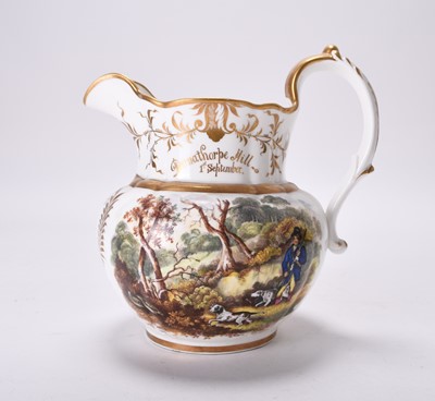 Lot 10 - SHOOTING INTEREST - Coalport documentary jug, 1835