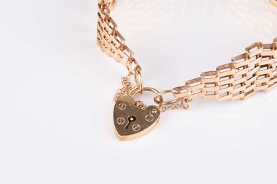 Lot 128 - A 9ct gold six bar gate link bracelet