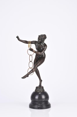 Lot 233 - After J.R. Colinet, an art deco style bronze figure of a hoop dancer