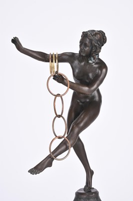 Lot 233 - After J.R. Colinet, an art deco style bronze figure of a hoop dancer