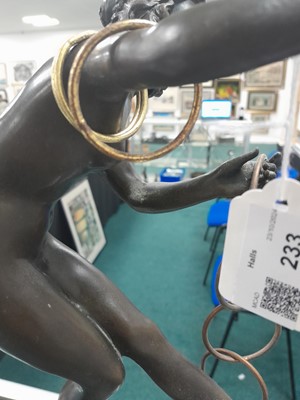 Lot 233 - After J.R. Colinet, an art deco style bronze figure of a hoop dancer