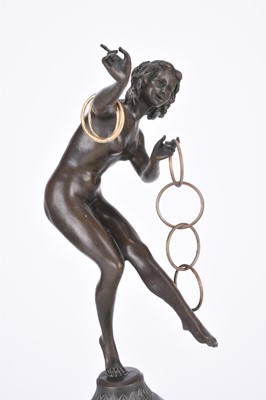 Lot 233 - After J.R. Colinet, an art deco style bronze figure of a hoop dancer
