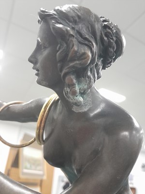 Lot 233 - After J.R. Colinet, an art deco style bronze figure of a hoop dancer