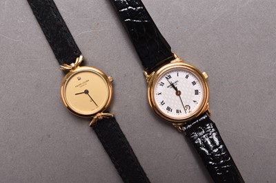 Lot 372 - Favre-Leuba and Raymond Weil: Two lady's gold plated wristwatches