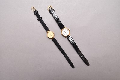 Lot 372 - Favre-Leuba and Raymond Weil: Two lady's gold plated wristwatches