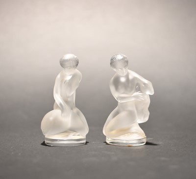 Lot 278 - A pair of Lalique Crystal models of Leda and the Swan