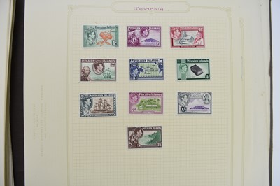 Lot 349 - A folder of stamps on old album pages; noted: GB 1d Black fu Red MX with4 margins