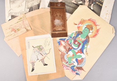 Lot 239 - A collection of Japanese paintings and prints, Meiji/Taisho era
