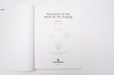 Lot 44 - HANDBOOK OF BIRDS OF THE WORLD. Fine copies in dust wrappers (8) (2 boxes)