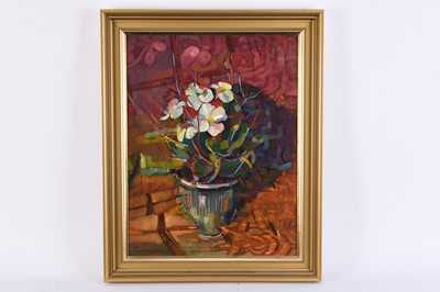 Lot 715 - John Cherrington (20th Century) Still Life Study of White Flowers in a Vase