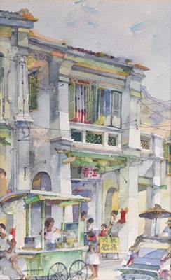 Lot 97 - Tan Choon Ghee (1930-2010) Three Street Scenes