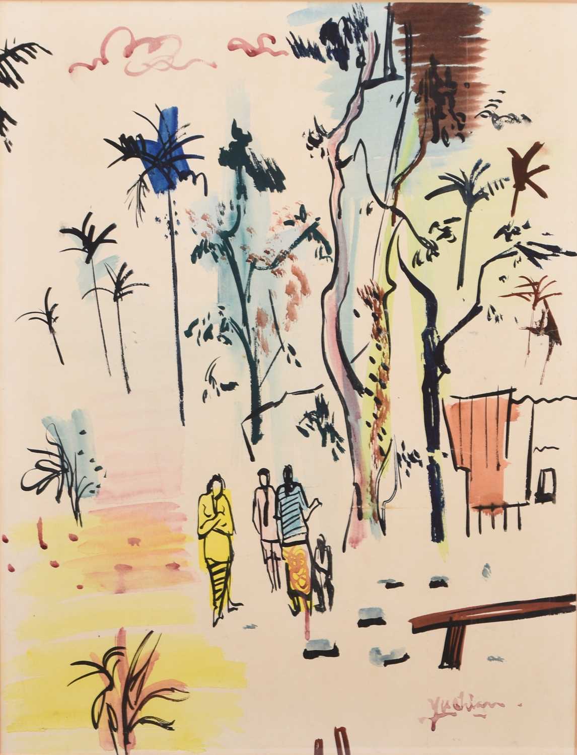 Lot 127 - Yu-Chian Chia (Malaysian 1936-1991) Street Scene