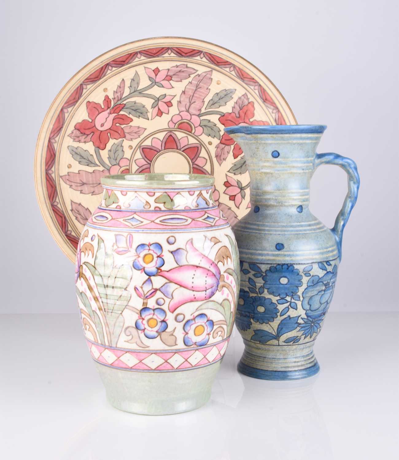 Lot 300 - A small group of Charlotte Rhead Art Deco pottery