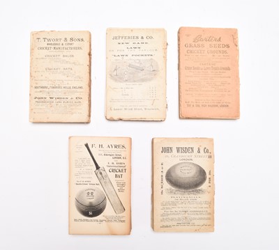 Lot 33 - WISDEN CRICKETERS' ALMANACK for 1889, 1890, 1891, 1893 and 1906