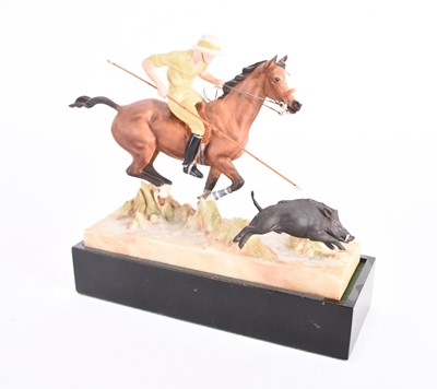 Lot 70 - Royal Worcester 'Hog-Hunting' group by Doris Lindner