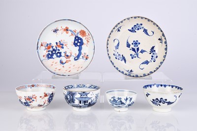 Lot 456 - A small group of Lowestoft and Liverpool porcelain, 18th century