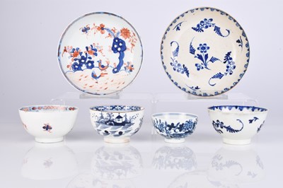 Lot 456 - A small group of Lowestoft and Liverpool porcelain, 18th century