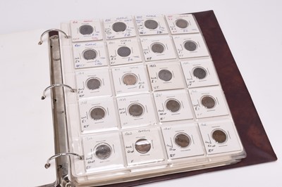 Lot 213 - A red coin album containing large collection of UK and USA