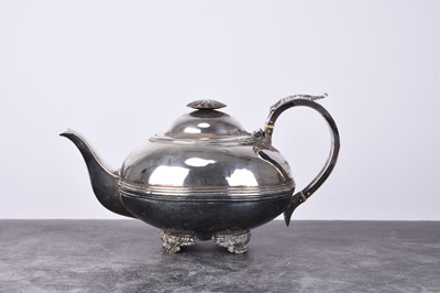 Lot 26 - A George IV silver teapot