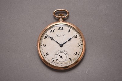 Lot 298 - Sackville: A gold plated open face pocket watch