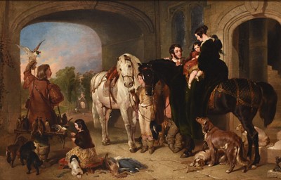 Lot 647 - John Frederick Pasmore (1820-1891) after Edwin Landseer (1802-1873) Return from Hawking
