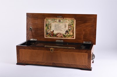 Lot 287 - A Swiss inlaid walnut cased music box