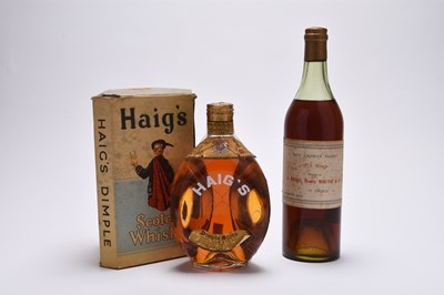 Lot 375 - Mounie & Co., 1878 Fine Liqueur Brandy, and Dimple Haig Scotch Whisky