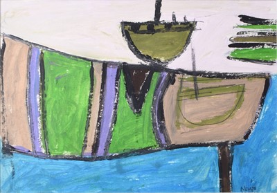 Lot 197 - Cornish School (20th Century) Newlyn Harbour Abstract