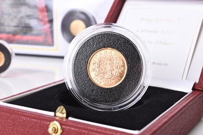 Lot 204 - Canada, George V gold five dollars dated 1912 and Elizabeth II gold one dollar together with
