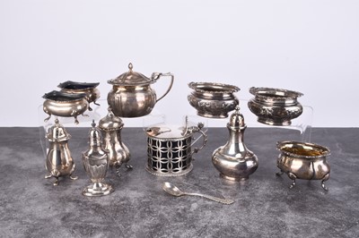 Lot 32 - A collection of silver cruets