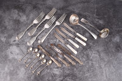 Lot 37 - A collection of silver flatware