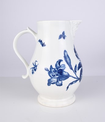 Lot A rare Caughley 'Thorny Rose' baluster mask-head jug, circa 1775-79