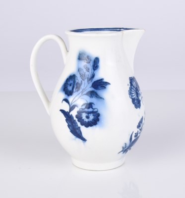 Lot 451 - Caughley 'Three Flowers and Butterfly' sparrow beak milk jug, circa 1785