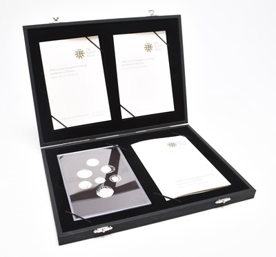 Lot 248 - UK Royal Mint sets 2008 silver proof collection Royal Shield of Arms and Emblems of Britain within fitted plastic cases and Royal Mint case, together with