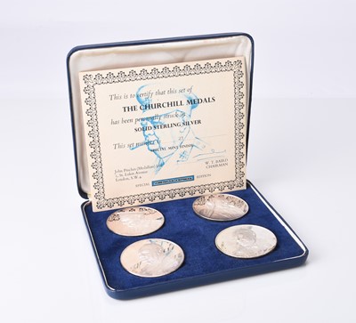 Lot 168 - A set of four silver "The Churchill Medals" limited edition No.21