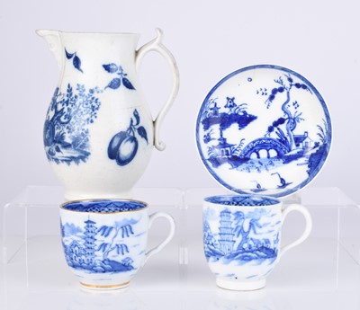 Lot 447 - Three pieces of Caughley and one Coalport coffee cup