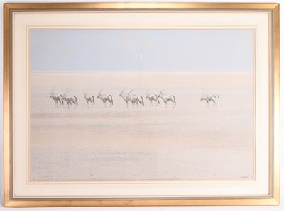 Lot 105 - Kim Donaldson (b.1952) Gemsbok in a Desert Landscape, Etosha, Namibia
