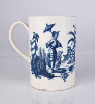 Lot 440 - An uncommon Caughley 'La Peche / Le Promenade Chinoise' mug, circa 1776-80