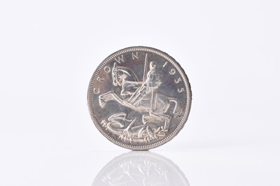 Lot 227 - George V silver proof "Rocking Horse" crown dated 1935, Raised lettering on edge