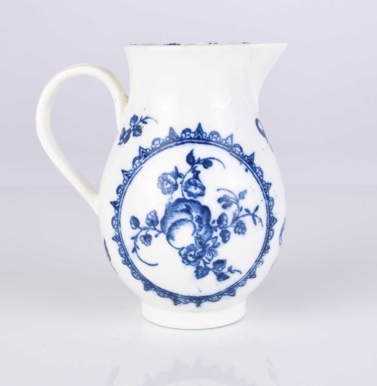 Lot 445 - Caughley 'Fruit and Wreath' sparrow beak milk jug, circa 1778-88