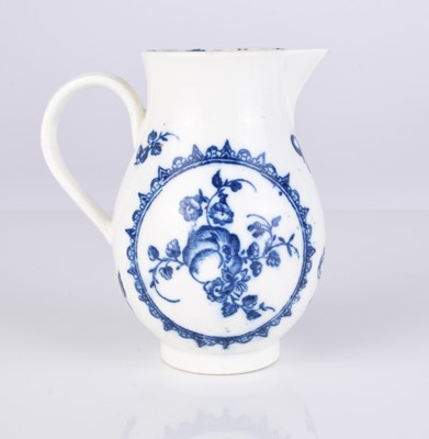 Lot 445 - Caughley 'Fruit and Wreath' sparrow beak milk jug, circa 1778-88