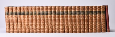 Lot 5 - SCOTT, Sir Walter, Waverley Novels. 25 vols. Marcus Ward & Co, c 1870. With illustrations. Contemporary half calf, marbled boards. With 'Key to the Waverley Novels' (26) (box)