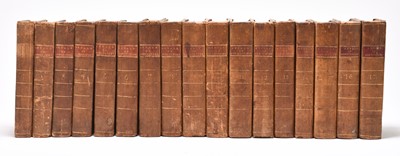 Lot 9 - YOUNG, Arthur, Annals of Agriculture and Other Useful Arts. Vols 1-17. 1784-1792. Contemporary half calf, marbled boards (17) (box)