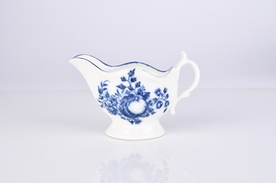 Lot 448 - A Caughley gadrooned 'Apple and Damsons' cream boat, circa 1777-84