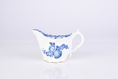 Lot 430 - A Caughley 'Gooseberry' (Fruit and Wreath) low Chelsea ewer, circa 1780