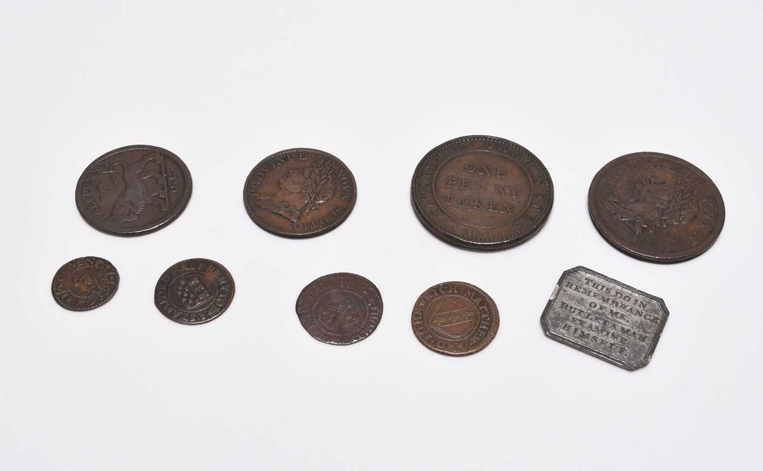 Lot 259 - A small collection of UK 17th century tokens comprising