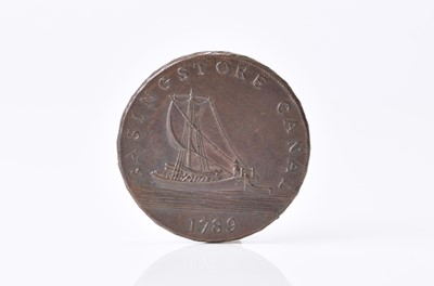Lot 265 - Hampshire, Basingstoke Shilling in copper dated 1789, John Pinkerton, Basingstoke canal barge, Reverse, wheelbarrow A collection of