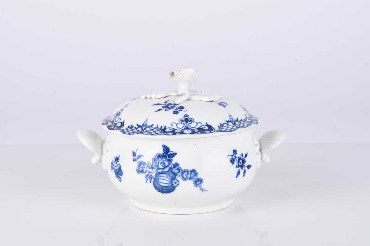 Lot 420 - A very rare Caughley porcelain ecuelle and cover, circa 1776-85