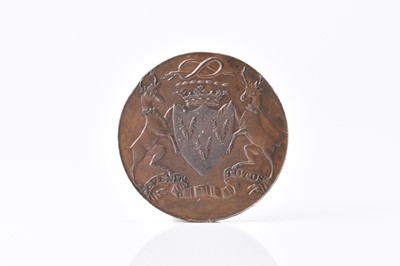 Lot 275 - Derbyshire halfpenny, Buxton dated 1796